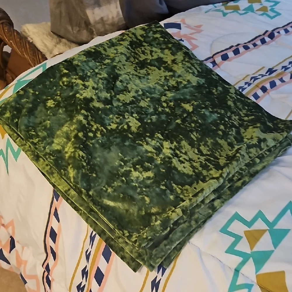 Plush Velvet Pillow Shams in Green - Home Bedding